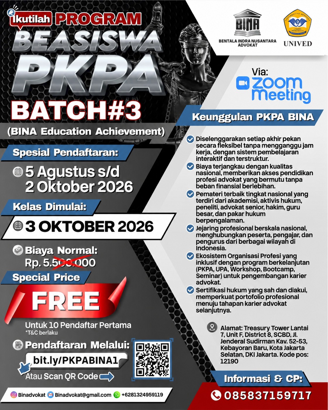 🚨 PROGRAM BEASISWA PKPA BINA BATCH #3 RESMI DIBUKA! 🚨